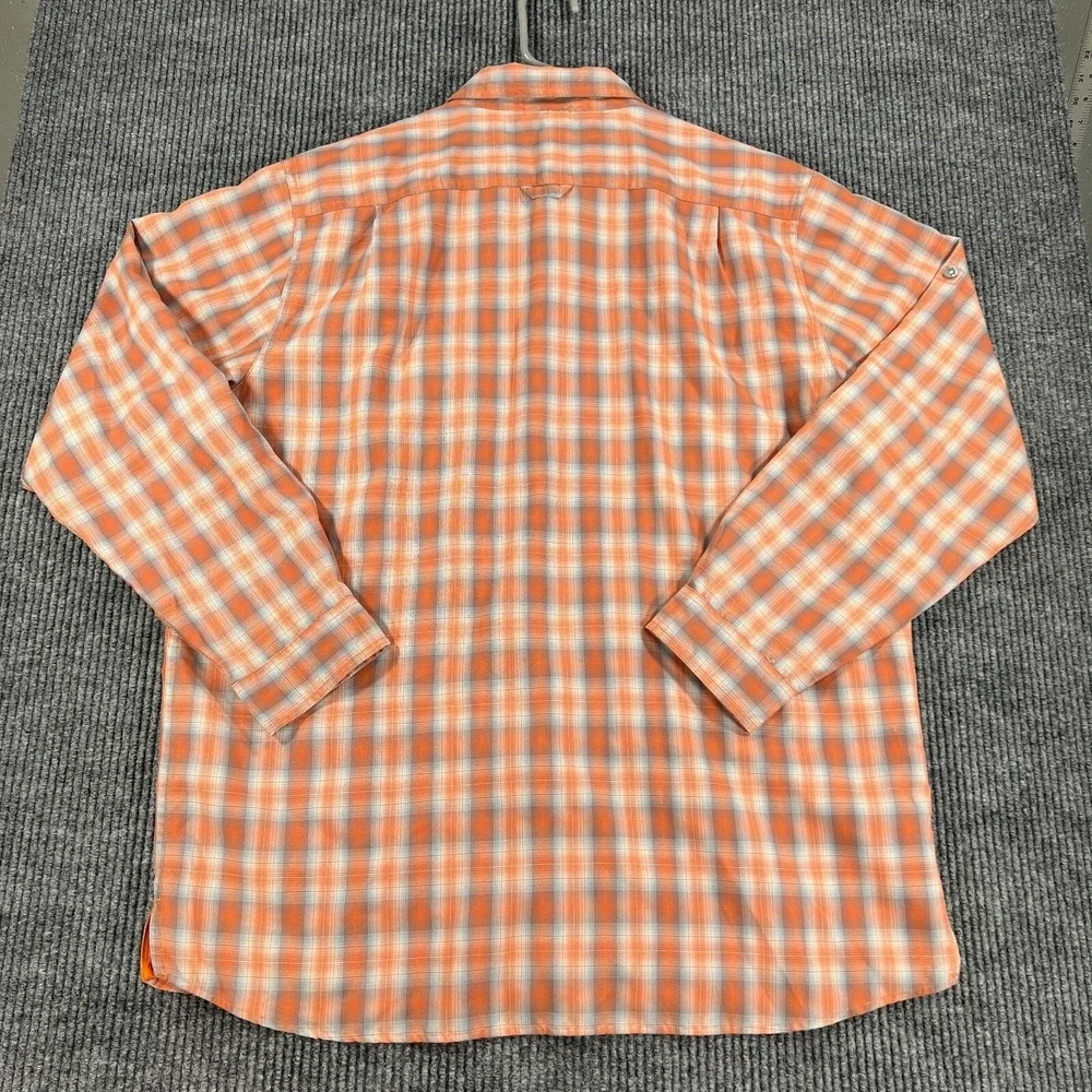 The North Face Shirt Mens XL Extra Large Orange Plaid Long Sleeve Button‎ Up